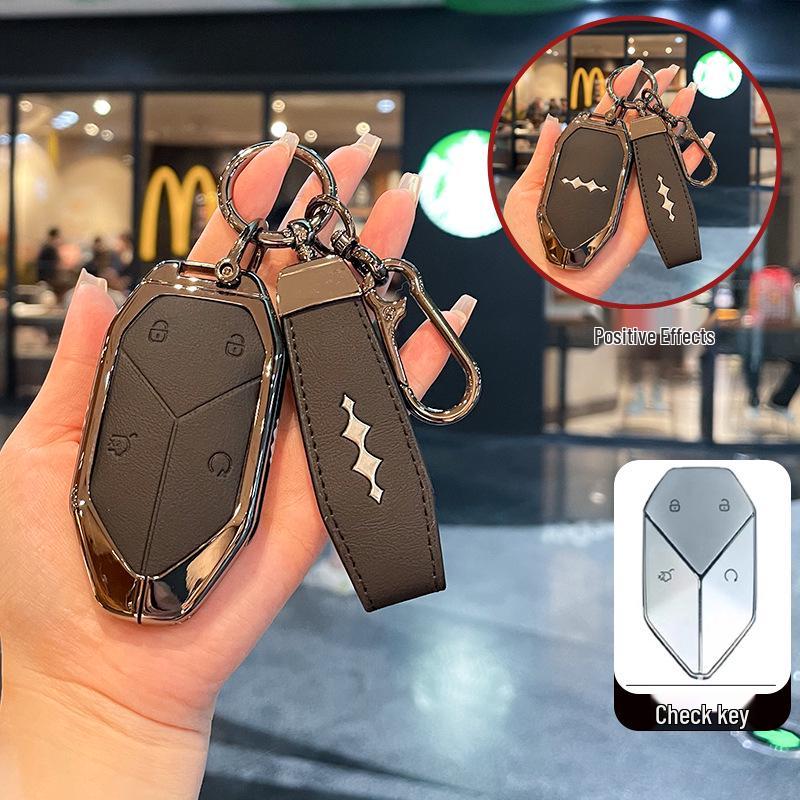 Equation Leopard 5/8 Key Shell Buckle: Titanium-Car Metal Key Case for BYD