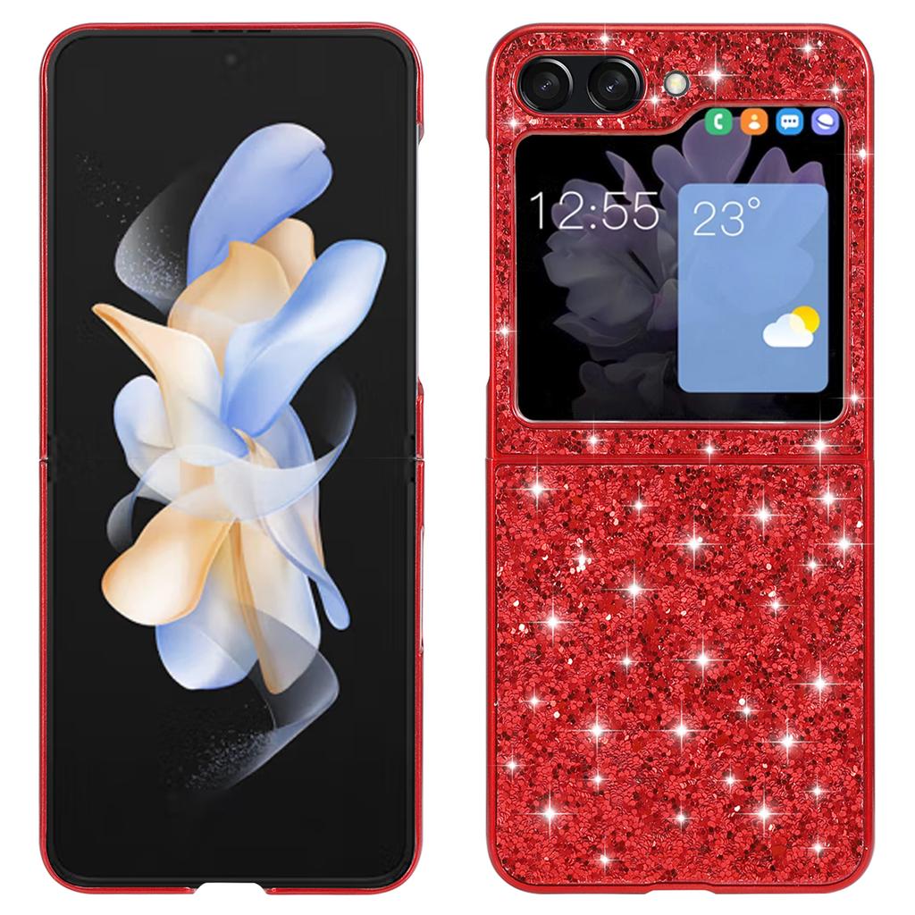 For Samsung Galaxy Z Flip7 FE 5G/Z Flip6 5G Case Electroplating TPU Frame PC Back Glitter Phone Cover
