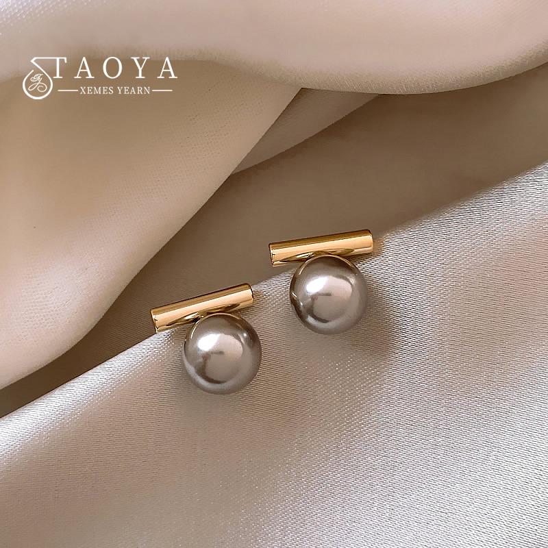 

New French Minimalist Grey Imitation Pearl Pendant Earrings 2026 Fashion Jewelry Daily Wear Accessories for Girls Women‘s Party