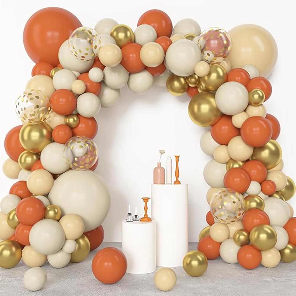 Bear Theme Nude Balloons Garland Orange White Sand Gold Confetti Balloon Birthday Party Baby Shower Wedding Decoration Globos