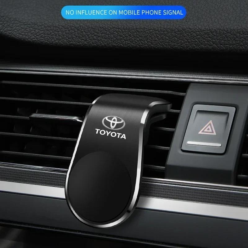 1x Car Magnetic L-shaped Car Dedicated GPS Phone Holder Emblem for Toyota TRD Chr Corolla Camry Rav4 Yaris Hilux Prius Avensis Auris