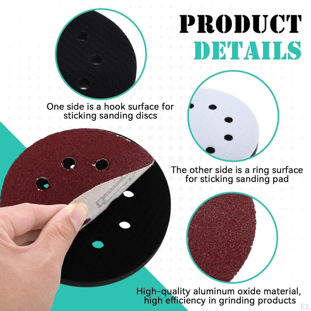 116Pcs Interface Pads & Sanding Discs 8 Hole Soft Density Machine Parts Professional