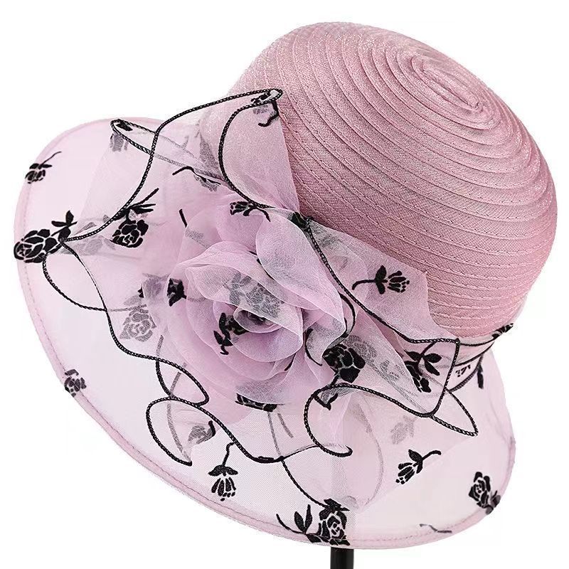 Rose Flower Mesh Fisherman Hat With Sun Protection For Women Summer Sunshade Stylish Accessory