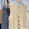 Vintage Style Knitwear Collar Layered Women's Cardigan Vest - Elegant and Versatile for Autumn