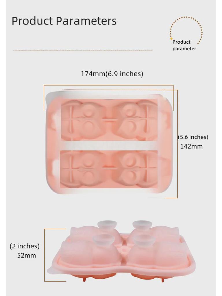 Silikon-Eiskugel- und Würfelform mit Eulen- und Katzenmotiv für Zuhause