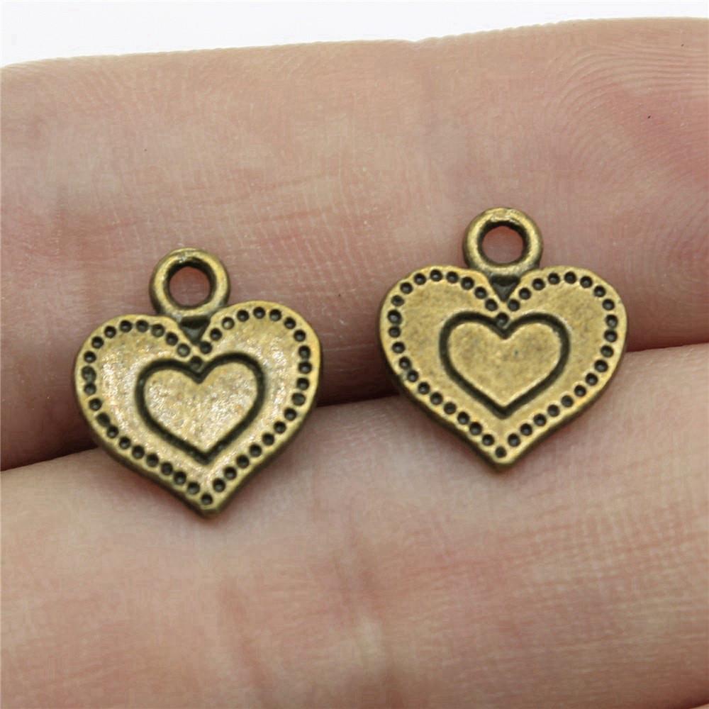Charms Peach Heart Love Pendants Wedding Jewelry Findings QC094