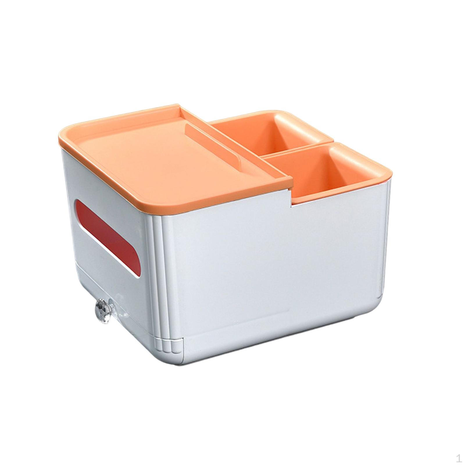 

Car Armrest Storage Box High Capacity Adjustable Buckle Pull Cover Design Stable Paper Strap помаранчевий