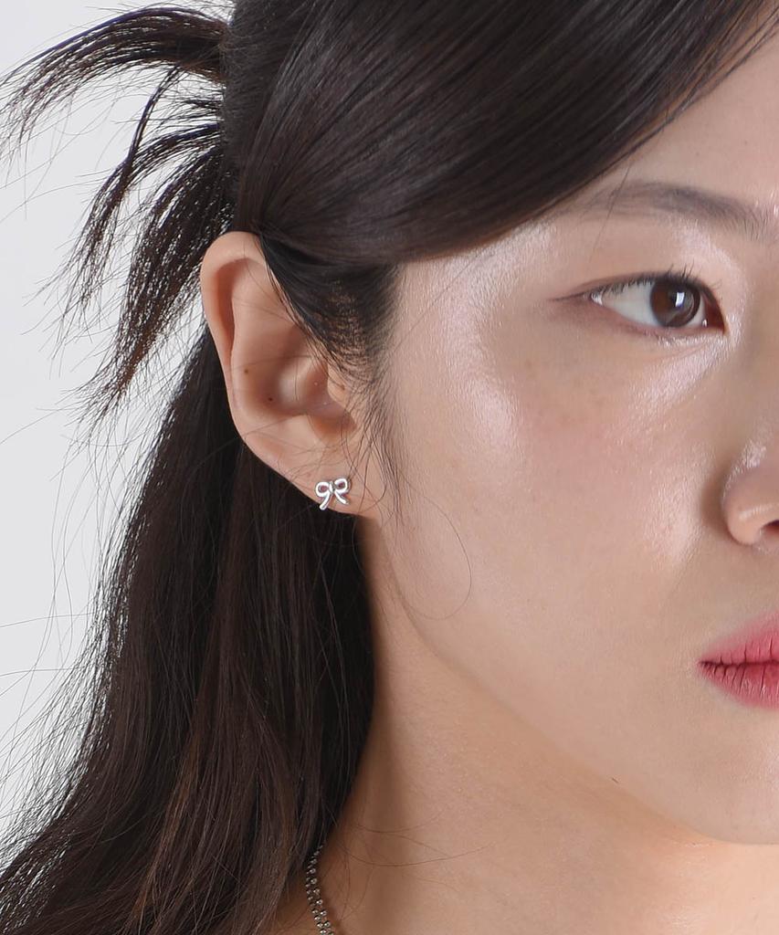 Lovetrix Silver 925 Mini Ribbon Earring