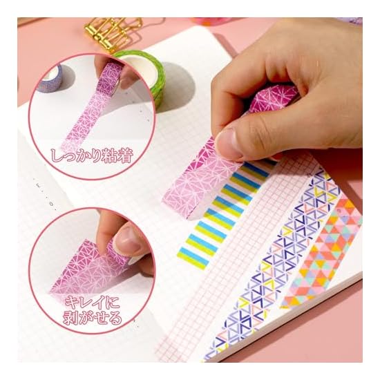 AUGSHYO Washi Tape, Cute 24-Roll Set, 5m Length, Decorative Tape for DIY, Gift Wrapping, 15mm Width 