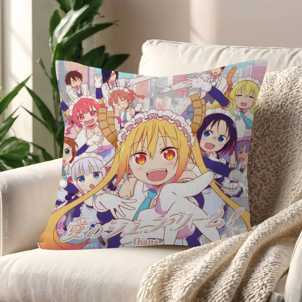 Anime Miss Kobayashi's Dragon Maid  Cushion Cover Inches Farmhouse Decor Home Throw Pillow Covers for Couch Decorations