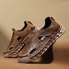Fashion Fashion Mens Slip On Sandals Non-Slip Men's Walking Shoes MenLeather Hollow Out Casual Shoes Handmade for Men Luxury Sandals