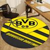 Borussia Dortmund Pattern Round Rug, Indoor/Outdoor Mat, for Picnic, Gameroom, Bedroom, Office, Living Room, Home Decor Carpet, Birthday Gift