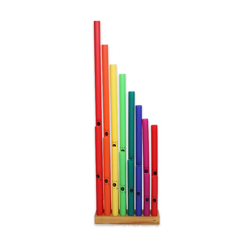 Orff Buntes 8-Ton-Röhren-Schlaginstrument, 4,2 cm Durchmesser, für Kinder, Bass- und Diskantklang.
