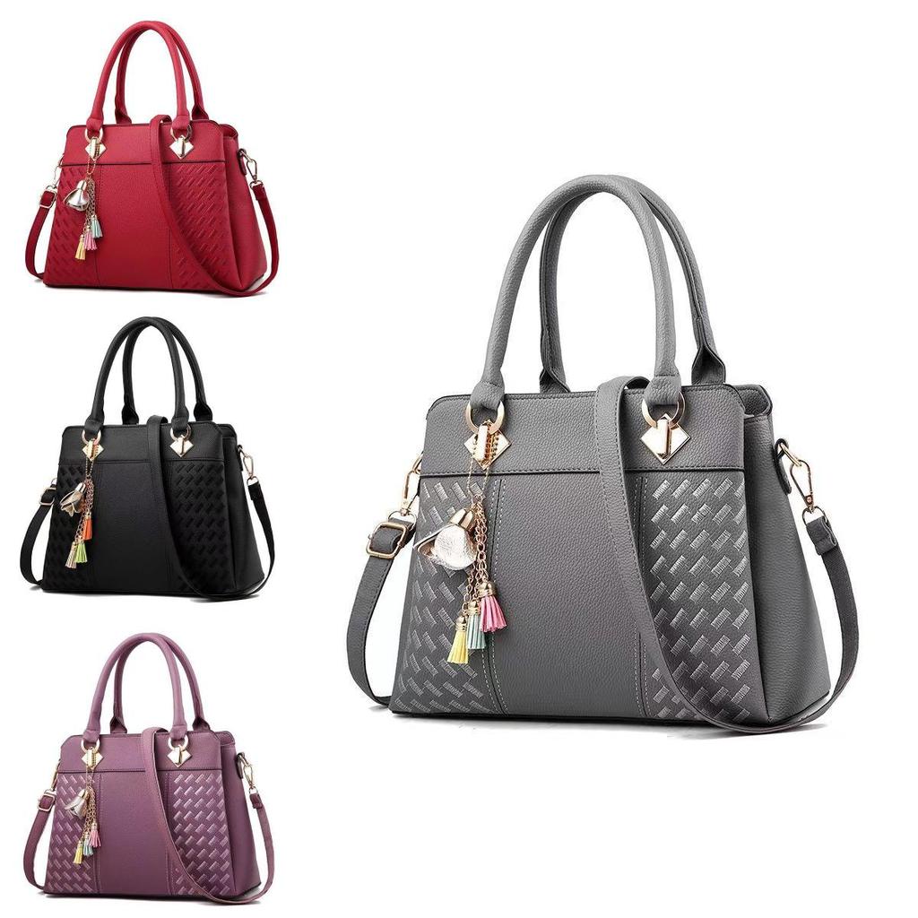 Stylish New Women's Shoulder Bucket Bag Modern Versatile Tote Handbag In Black And Blue