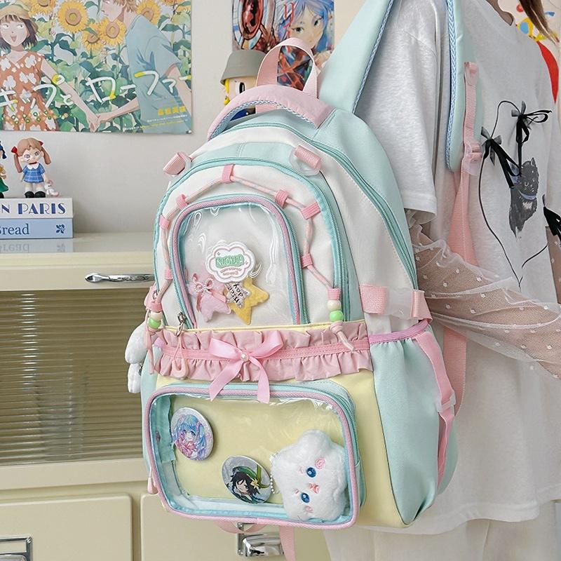 Student Schoolbag Transparent Simple Casual Schoolbag Cute Female Student Large Capacity Backpack