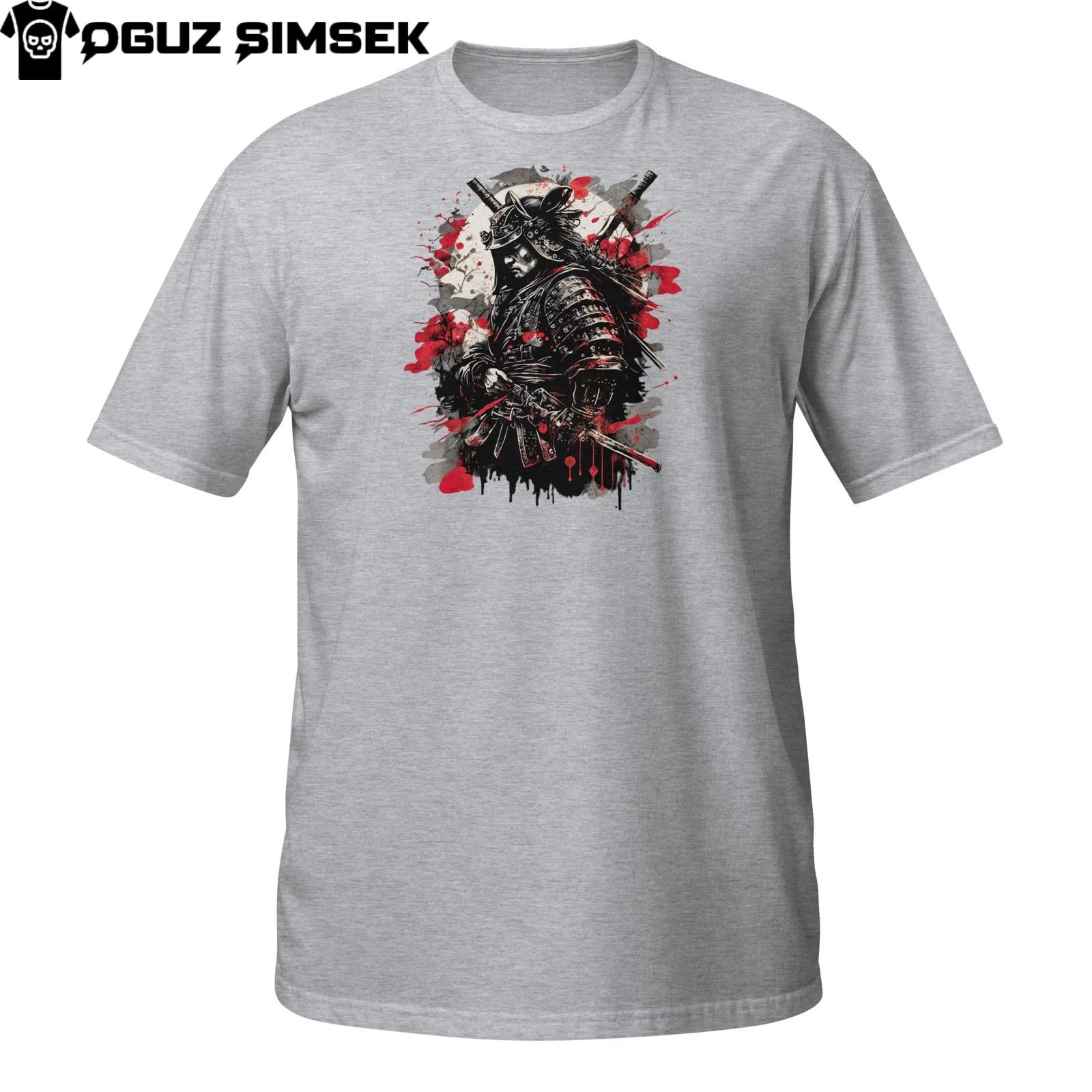 Bloody Samurai Warrior T-Shirt Mens Womens Tees Top – Japanese Katana Fighter Battle Ink Tee S