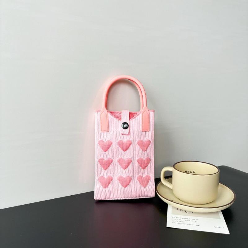 New Love Mobile Phone Bag High-end Knitted Bag Popular Cartoon Cute Portable Storage Messenger Bag