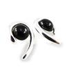 Les Trésors De Lily [H3469] - Silver Earrings 'Déesse Noir De Jais' Silver-black (rhodium-plated) - 15x8 Mm