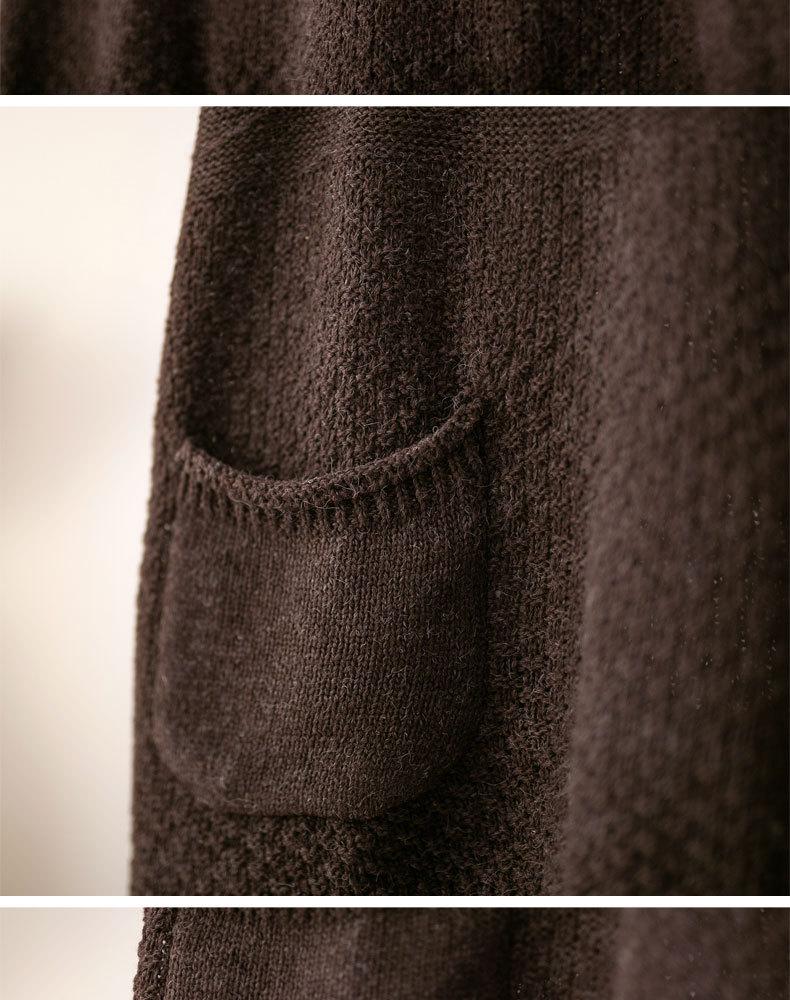 Spring Autumn Vintage Knitted Vest Women Loose V-neck Double Pocket Sleeveless Sweater Knitted Waistcoat Outwear