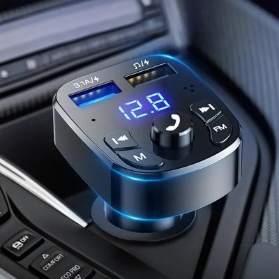 Lettore Mp3 per auto, doppio caricatore USB veloce, ricevitore FM Bluetooth, trasmettitore FM 5.0 compatibile con Bluetooth, unità flash USB, kit per auto