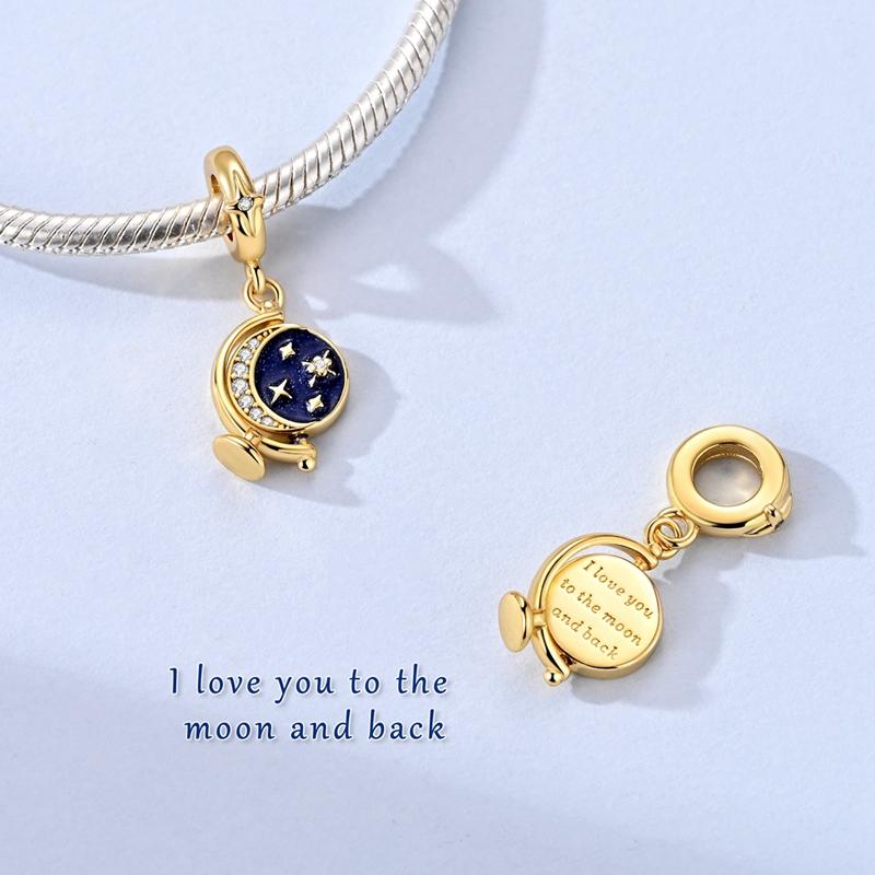 New 925 Silver Sun Stars And Moon Charms Beads For Women Fit Bracelet DIY Birthday Party Jewelry Gifts