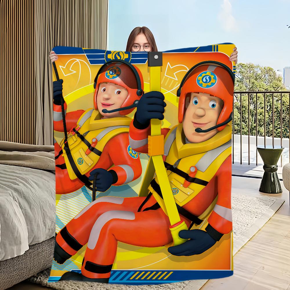 

Cartoon Firemans Sams Blanket Soft Comfortable Nap Plush Suitable For Iiving Room Office Bedroom Birthday Home Kid Gift 40x50in