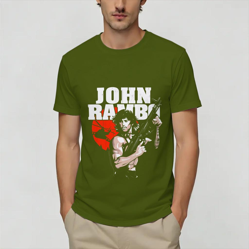 John Rambos Unisexs T Shirt Amazing Tee Shirt Short Sleeve Round Collar Tshirts 100 Cotton Graphic Clothes