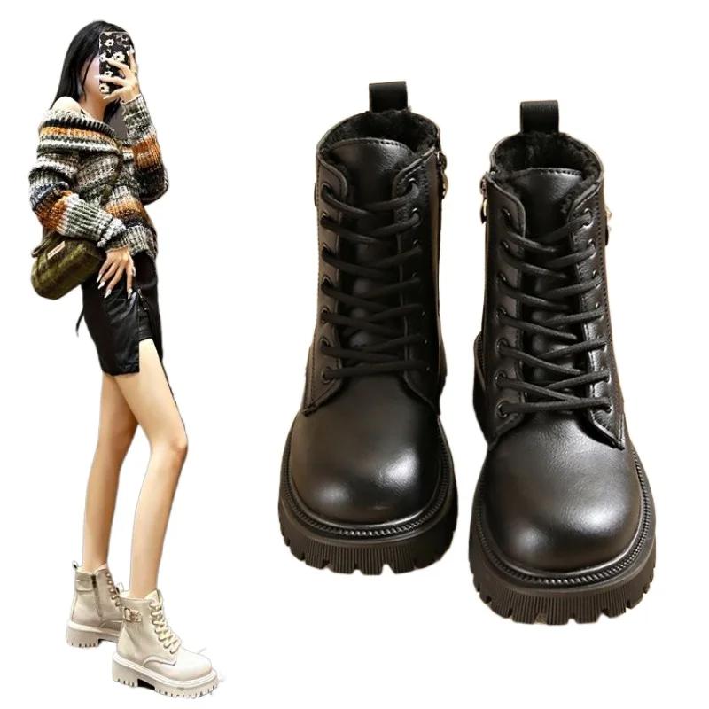 

Модные зимние сапоги Lady Rock Shoes Woman Boots-Women Round Toe Luxury Designer 2024 Lolita Mid-Calf Autumn Rubber Low Fashion Mid 35 чёрный