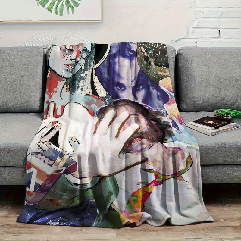 

1Pc DiscoElysium Print Flannel Blanket, High quality Comfortable for All Seasons, Home Decor, Warmth and Comfort, Perfect for Christmas Gifts 80cm x 120cm
