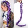 32 Zoll geflochtene lila Haarpferdeschwanz mit Glitzerhaar-Perücke Super-Extensions Glänzendes Glitzerhaar für Kinder Weihnachten Cosplay Rumi Hair