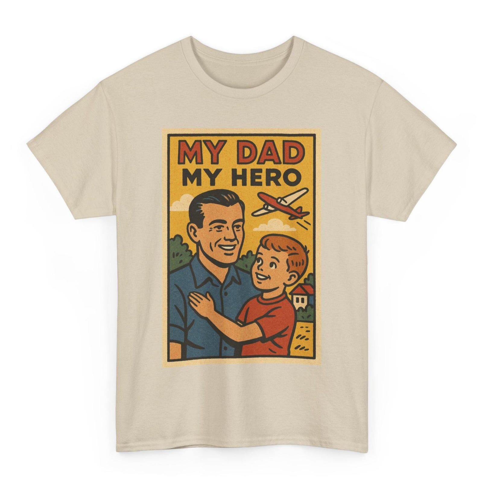 My Dad My Hero T-Shirt: Retro Comic Book Superdad Tribute L
