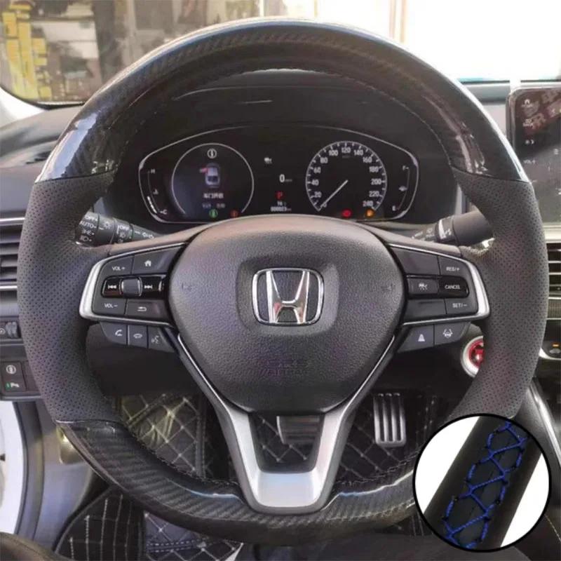 

Car Steering Wheel Braid Cover Carbon Fiber Leather Breathable For Honda Accord 10 2018-2020 Insight 2019 Auto Accessories