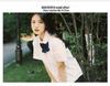 Women's Loose Short Sleeve White Stand Collar Shirt - Versatile Summer College Style JK Uniform Top