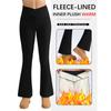 Women's Fleece Lined Flared Pants V-Waist Design Warm Leggings for Winter Casual