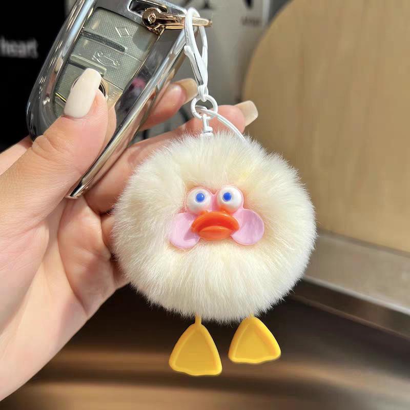 Faux Mink Rabbit Fur Keychain Plush Ball Pendant for Bags