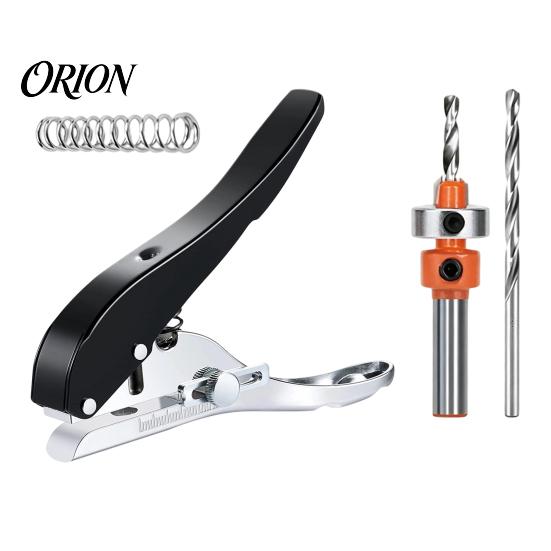 Precision Drilling Hardware Single Hole Puncher, Adjustable 3 in 1 Edge Woodworking Tool, Three One Carpentry Pliers Handheld Punching Machine for DIY
