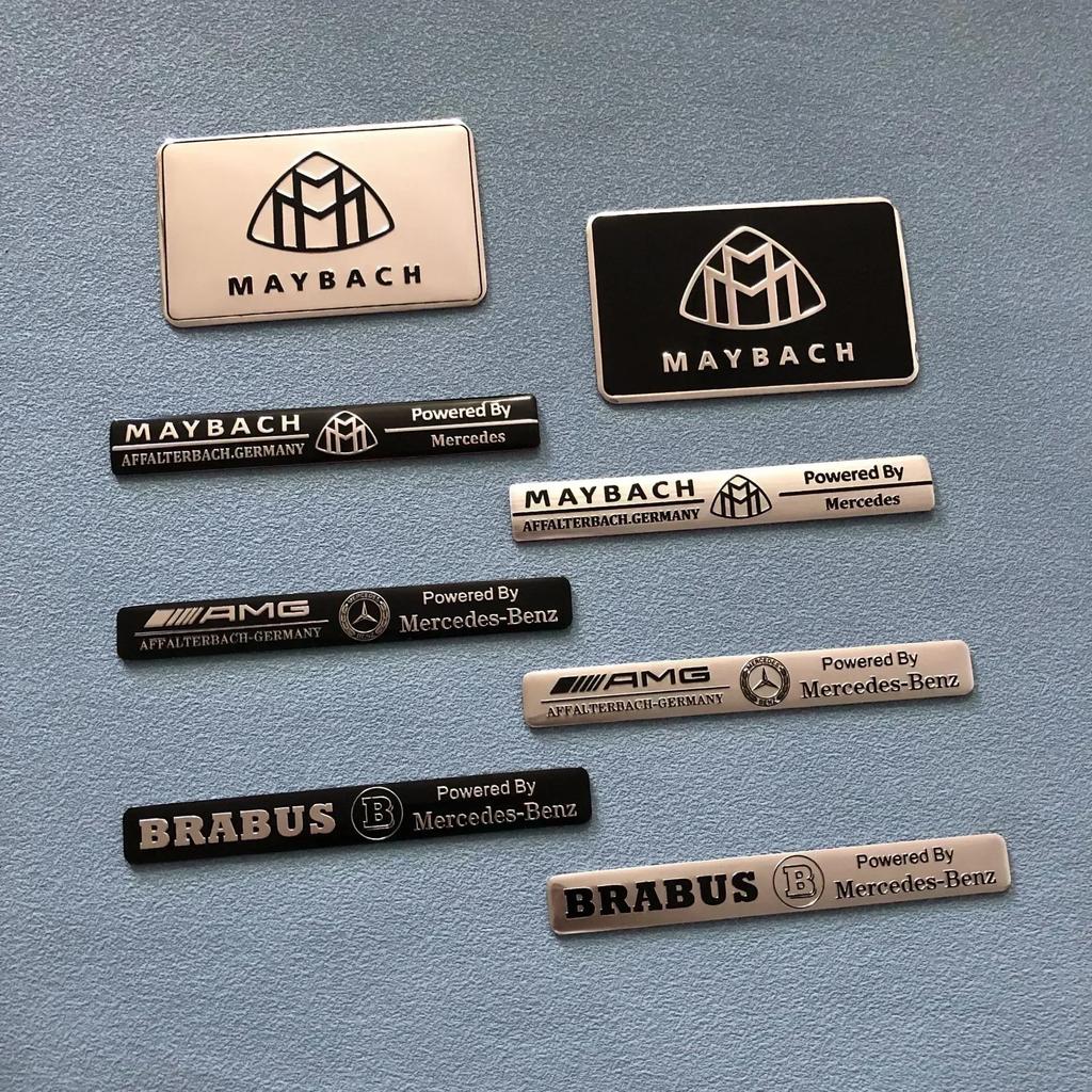 1Pcs Car Badge Aluminum Sticker Accessories For Mercedes Benz AMG Brabus Maybach Smart W204 GLC CLA GLK W205 W203 W206 W108 W124 BC2
