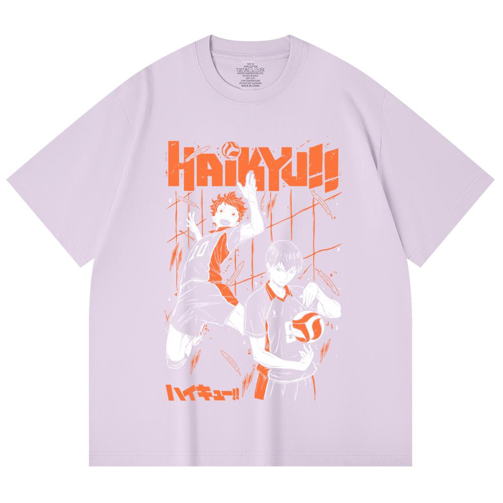 230 Gsm 100% Cotton Haikyu V2 Hinata x Tobio Print Unisex Heavy Cotton T Shirt