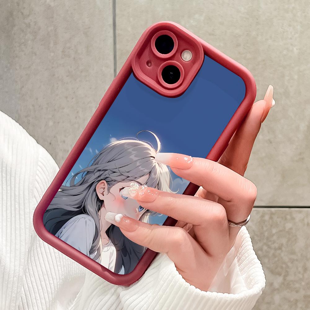 Cute Girl Phone Case for iPhone Samsung Galaxy Xiaomi Redmi POCO HUAWEI Honor Shockproof Rubber Soft Flexible Cover Casing