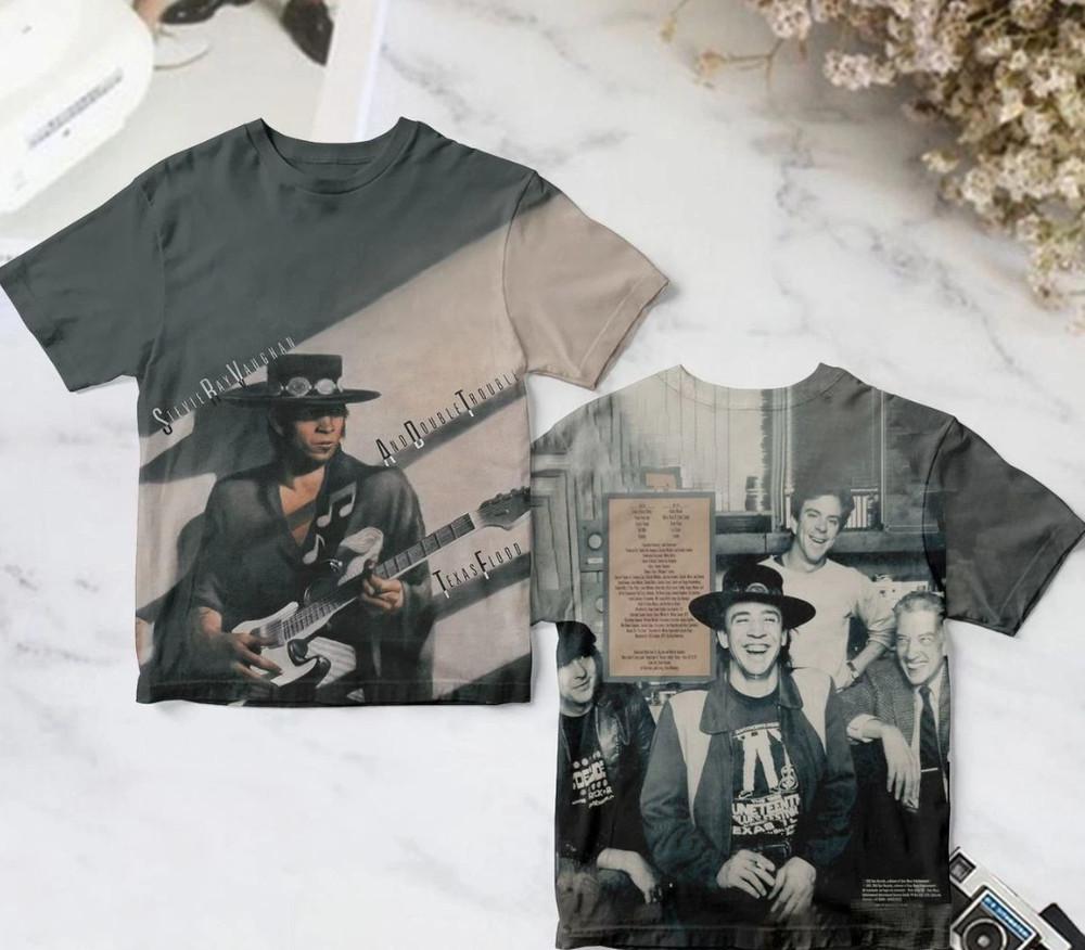 Stevie Ray Vaughan And Double Trouble Texas Flood Album AOP T-shirt WA572 Unisex T-Shirt L