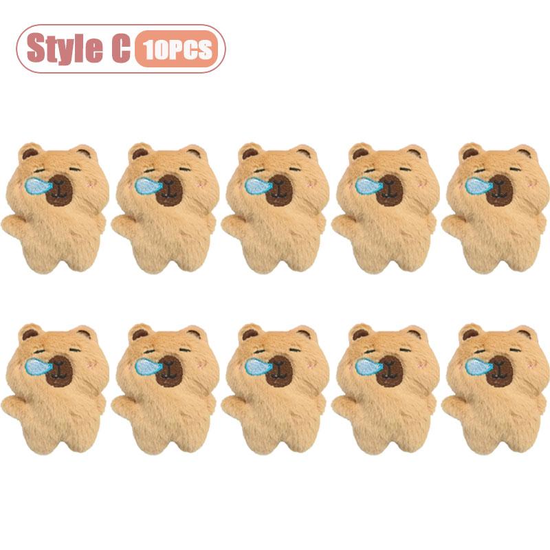 1-10PCS Capybara Plush Keychain Cute Animal Plushie Doll Outfits Bag Charm Keyring Pendant Backpack Accessory
