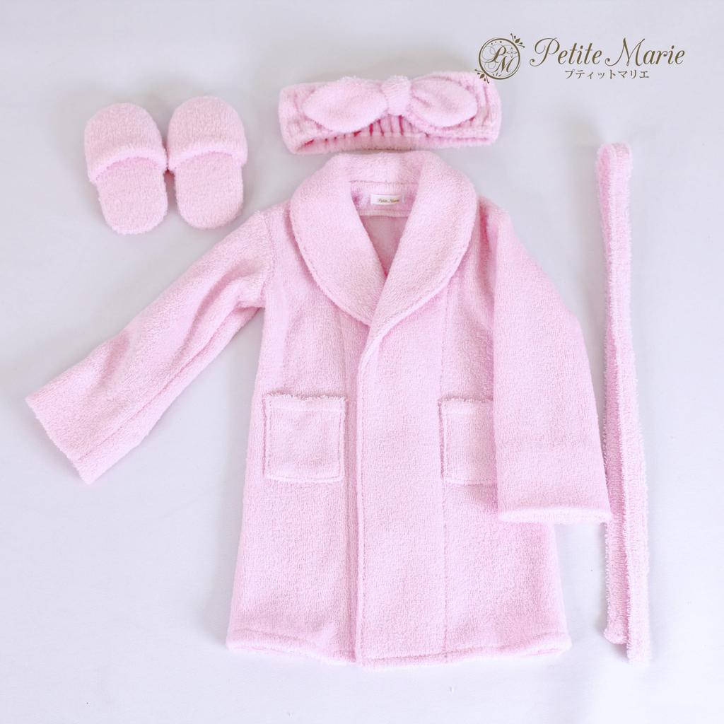 [Petite Marie] 13 DD DDdy Compatible Bathrobe, Slippers, Hair Band 3-piece Set Pink Nightgown Loungewear After Bath Gown Pajamas 60cm Doll (S-L Bust)