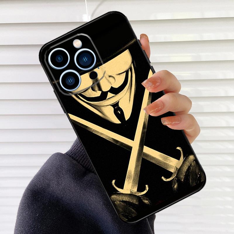 V for Vendetta Case For iPhone 16 15 13 14 Pro Max 12 Mini 11 14 Pro Max X XS XR Plus Soft Cover Coque