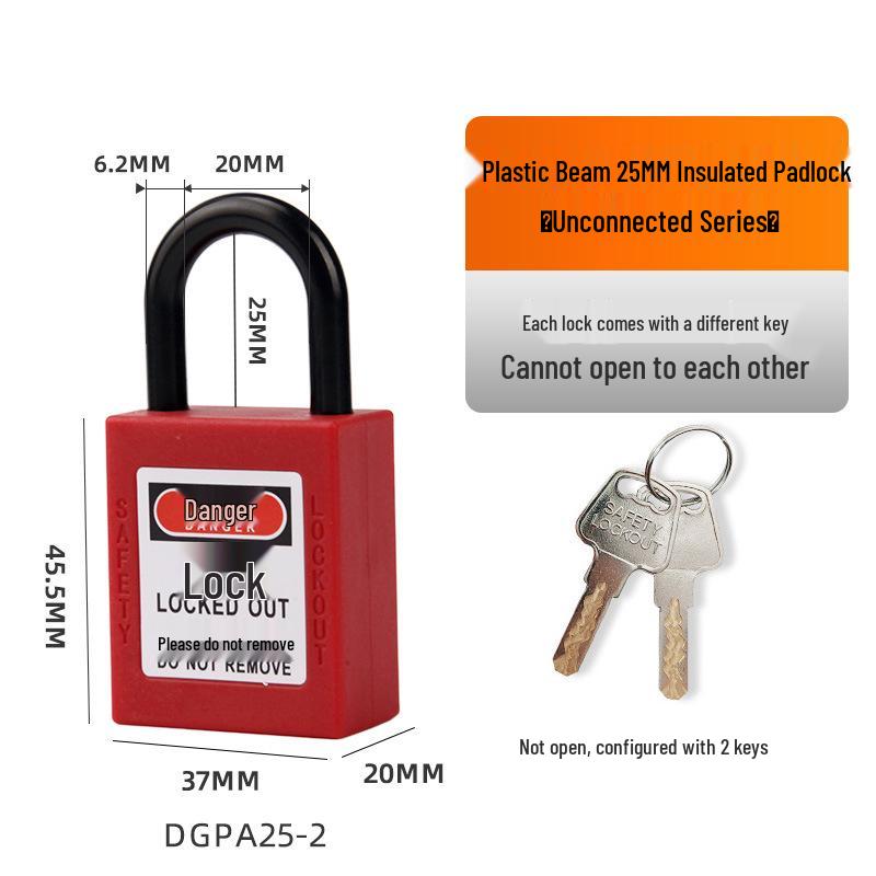 Bedi 38mm Industrial Safety Padlock: Engineering Plastic Insulated Electrical Lockout/Tagout (LOTO)