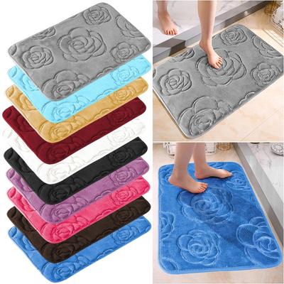 Alfombra de baño con rosas, antideslizante, con absorción de agua, para dormitorio