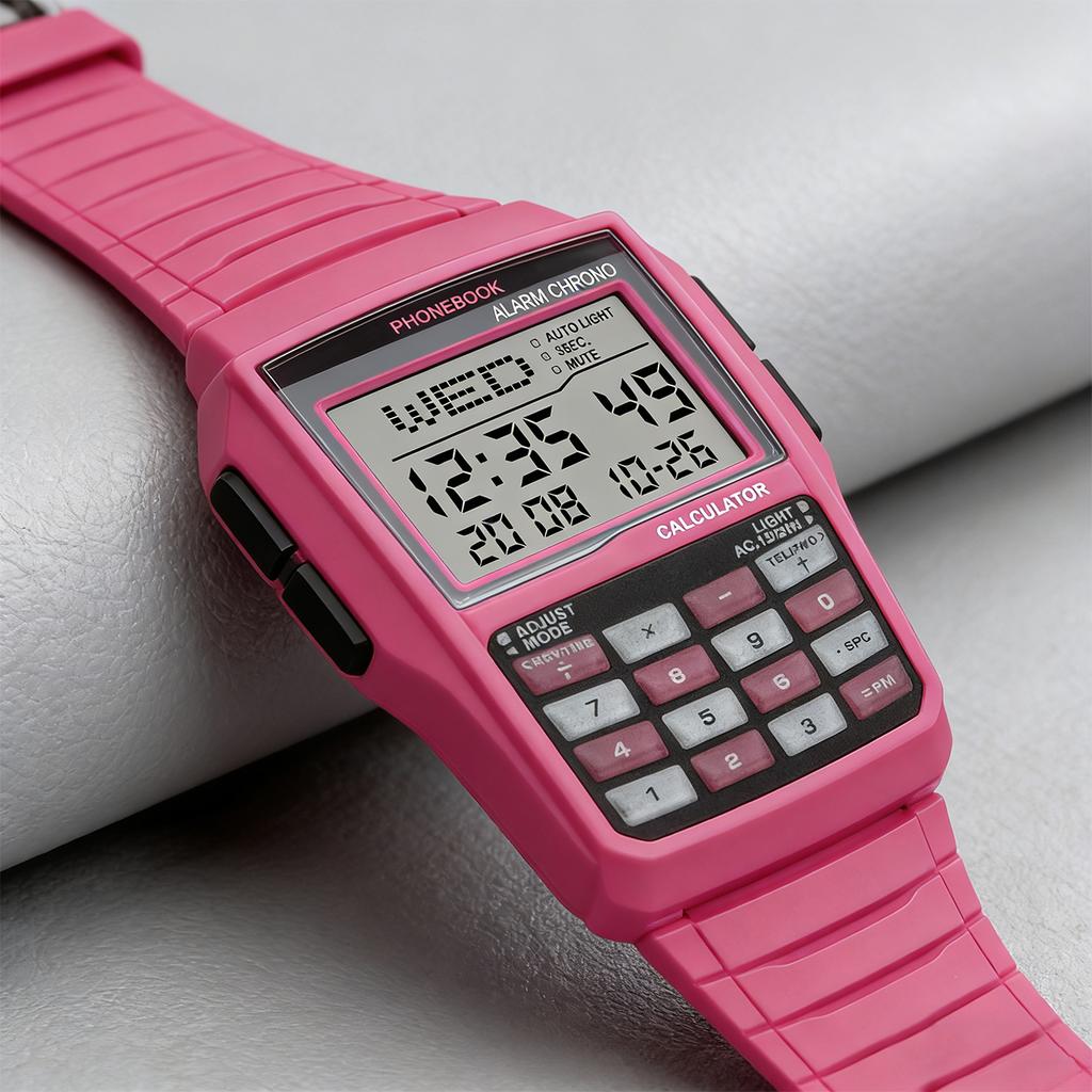 Trendy Fashion Calculator Watch Multi Functional LED Digital Watch Student Leisure Sports Watch Men's and Women's Styles