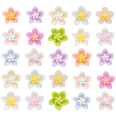 CoCud Mini Harzblumen, 0,22" Durchmesser, Miniatur-Blumendekorationen für Puppenhäuser, Lilie, Mehrfarbig (Verwendet: Nagelkunst, Feengarten, Bastelarbeiten,