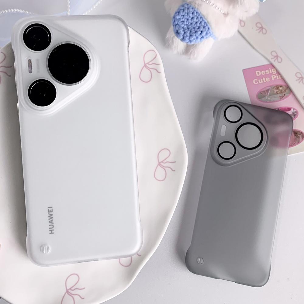 Frameless Camera HD Glass Frosted Armor Case For Huawei Pura 80 70 Pro Plus P80 P70 Ultra  Matte PC Thin Cooling Cover
