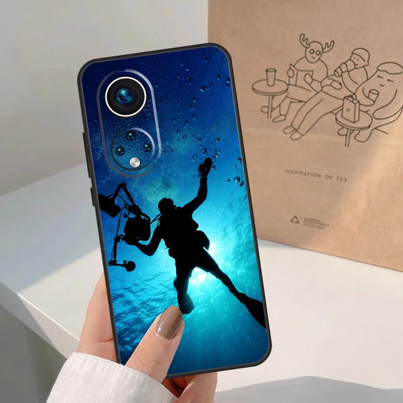 Diver Underwater Diving Cave Caving For Honor Magic 8 5 6 7 Pro Case For Honor 400 200 Lite 50 70 90 X8c X8b X9a X9b X9c X9d Win