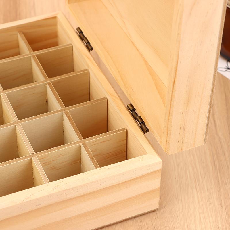 12/25 Slots Wooden Storage Box Carry Organizer Essential Oil Bottles Aromatherapy Container Storage Box Case